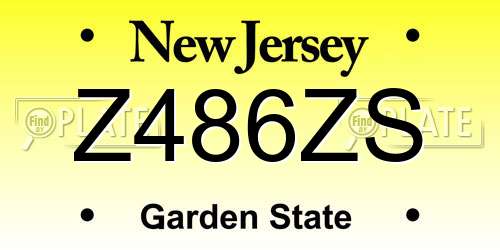 Z486ZS New Jersey License Plate