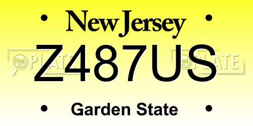 Z487US New Jersey License Plate