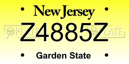 Z4885Z New Jersey License Plate