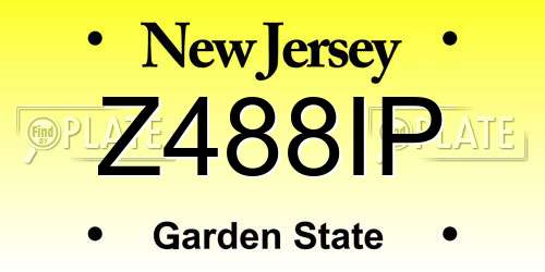 Z488IP New Jersey License Plate