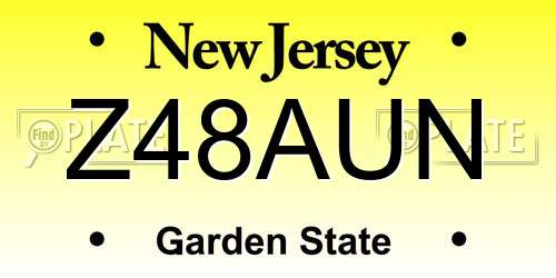 Z48AUN New Jersey License Plate