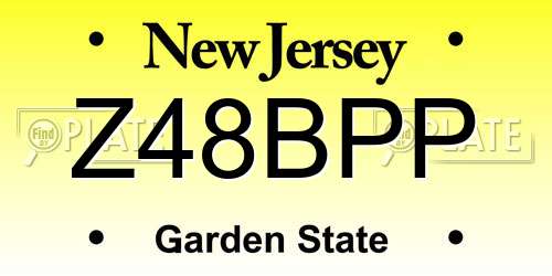 Z48BPP New Jersey License Plate