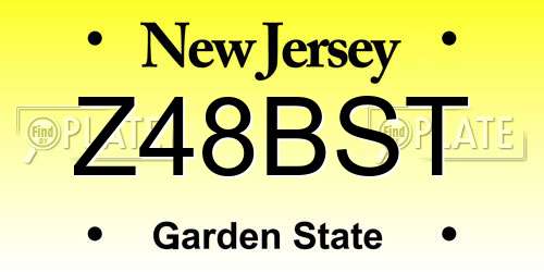 Z48BST New Jersey License Plate