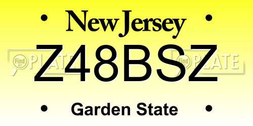 Z48BSZ New Jersey License Plate