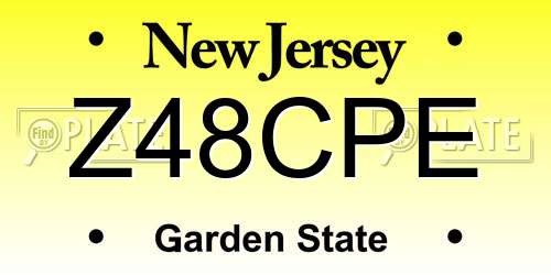 Z48CPE New Jersey License Plate