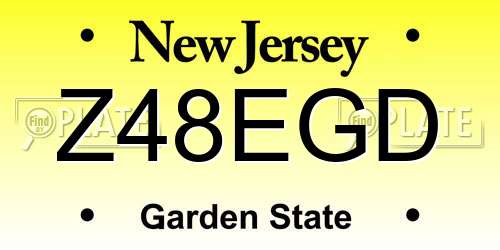 Z48EGD New Jersey License Plate