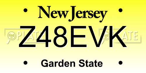 Z48EVK New Jersey License Plate