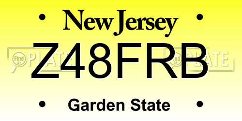 Z48FRB New Jersey License Plate
