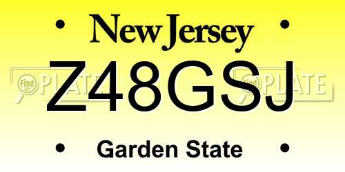 Z48GSJ New Jersey License Plate