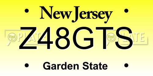 Z48GTS New Jersey License Plate