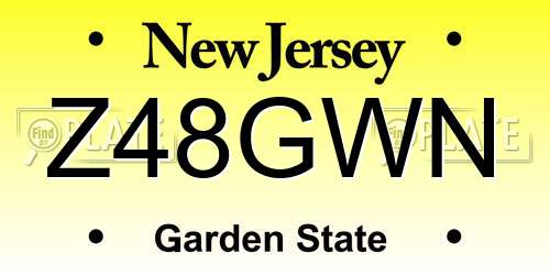 Z48GWN New Jersey License Plate