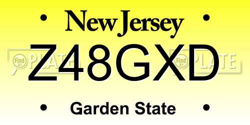 Z48GXD New Jersey License Plate