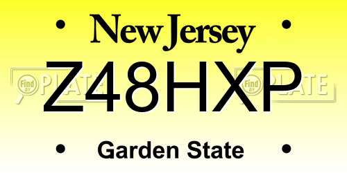 Z48HXP New Jersey License Plate