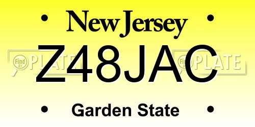 Z48JAC New Jersey License Plate