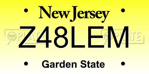 Z48LEM New Jersey License Plate
