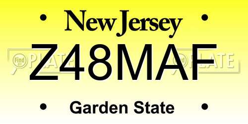 Z48MAF New Jersey License Plate