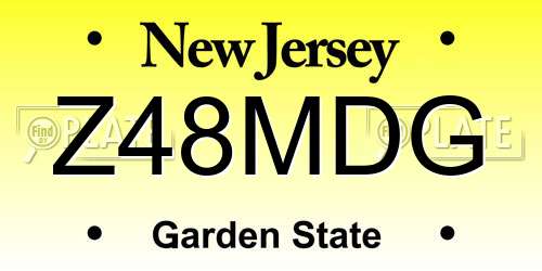 Z48MDG New Jersey License Plate
