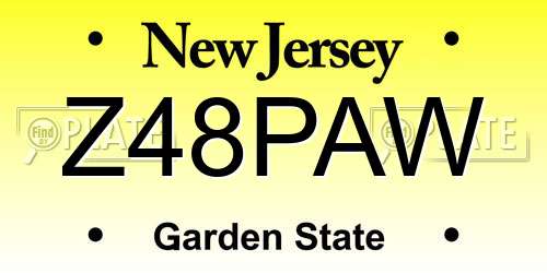 Z48PAW New Jersey License Plate