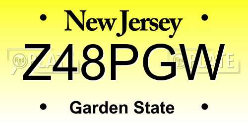 Z48PGW New Jersey License Plate