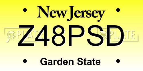 Z48PSD New Jersey License Plate