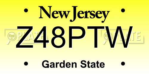 Z48PTW New Jersey License Plate