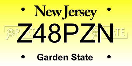Z48PZN New Jersey License Plate