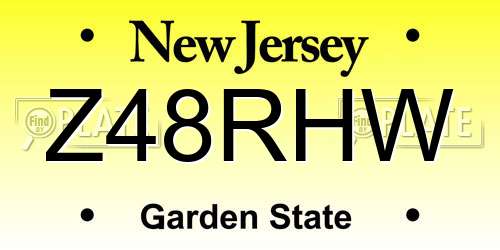 Z48RHW New Jersey License Plate