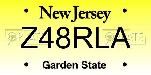 Z48RLA New Jersey License Plate