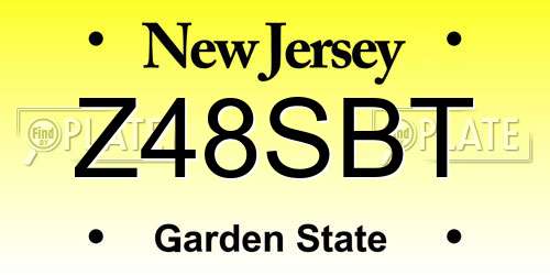 Z48SBT New Jersey License Plate