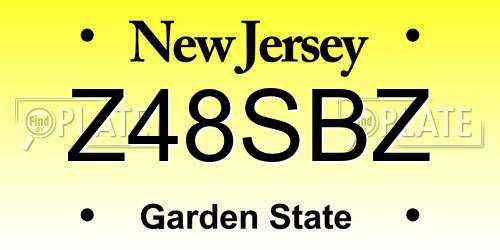 Z48SBZ New Jersey License Plate