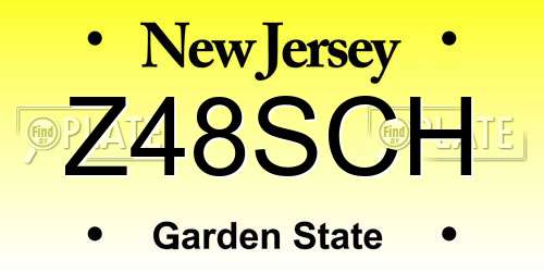 Z48SCH New Jersey License Plate