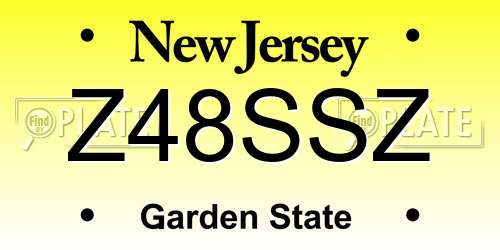 Z48SSZ New Jersey License Plate