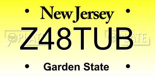 Z48TUB New Jersey License Plate