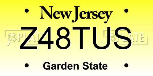 Z48TUS New Jersey License Plate