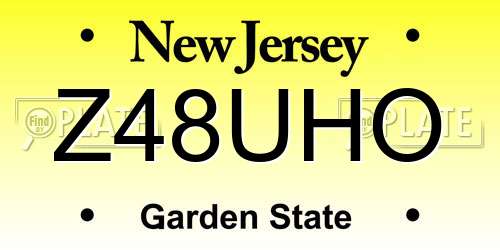 Z48UHO New Jersey License Plate