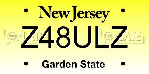 Z48ULZ New Jersey License Plate