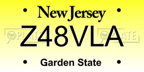 Z48VLA New Jersey License Plate