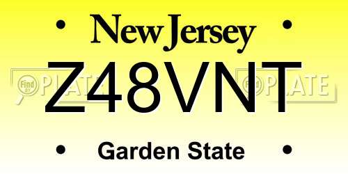 Z48VNT New Jersey License Plate