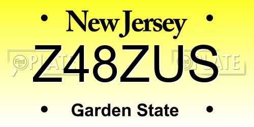 Z48ZUS New Jersey License Plate