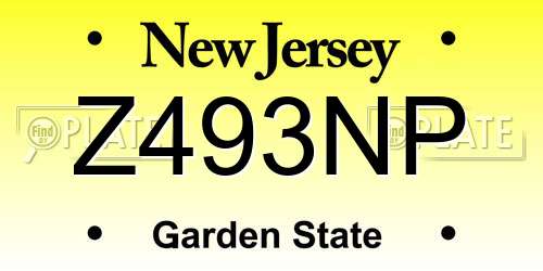 Z493NP New Jersey License Plate