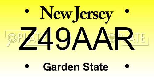 Z49AAR New Jersey License Plate