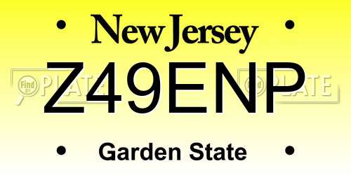 Z49ENP New Jersey License Plate