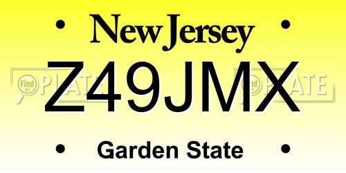 Z49JMX New Jersey License Plate