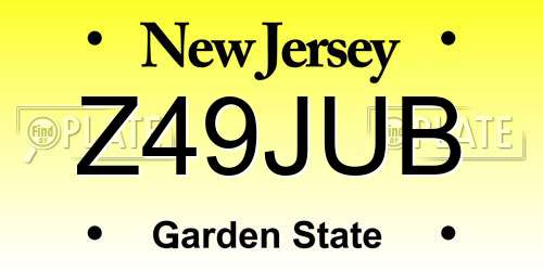 Z49JUB New Jersey License Plate