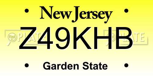 Z49KHB New Jersey License Plate