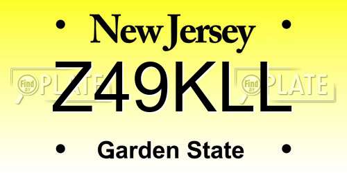 Z49KLL New Jersey License Plate