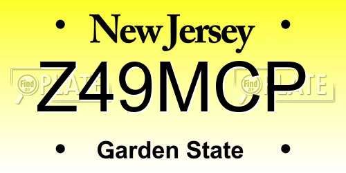 Z49MCP New Jersey License Plate