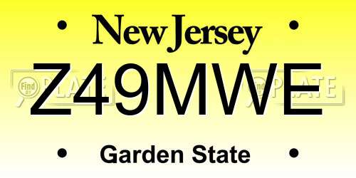 Z49MWE New Jersey License Plate