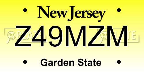 Z49MZM New Jersey License Plate