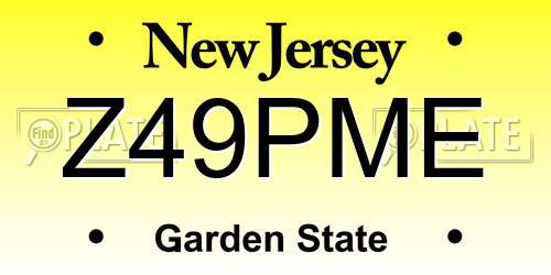 Z49PME New Jersey License Plate